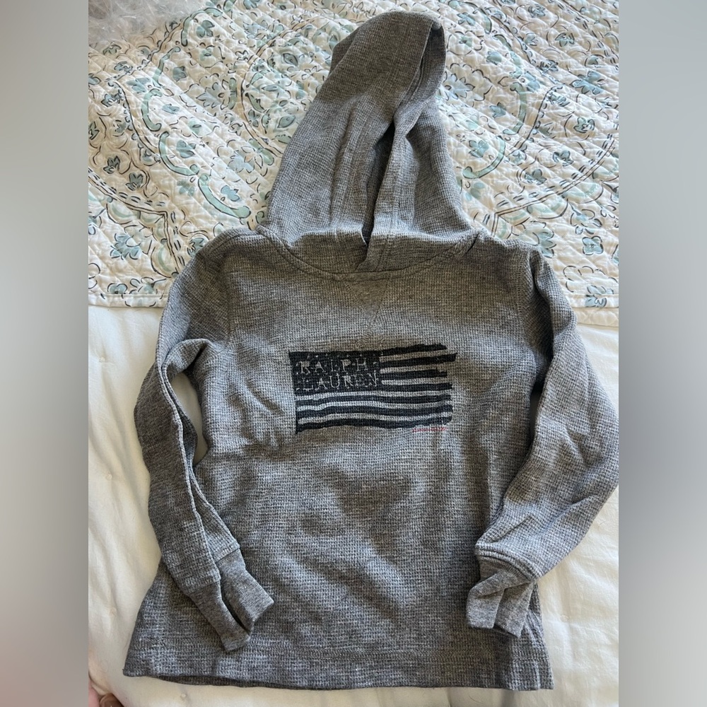 Polo Ralph Lauren Gray waffle long sleeve and hood
